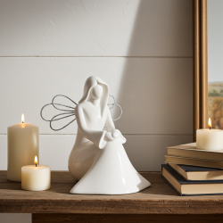 Engel m/metall vinger H:15,5