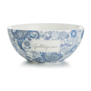 Sk�l Songvaar paisley bl�toner �:14 H:6cm