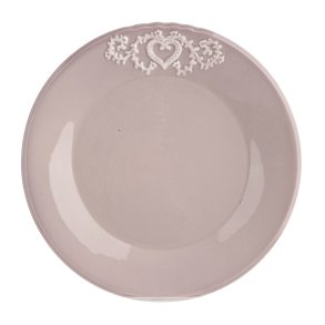 6 stk Asjett Hjerte Relieff dus rosa �:20cm