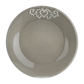 6 stk Asjett Hjerte Relieff kaki �:20cm