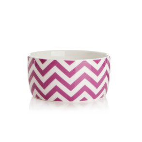 Bolle m/striper �:12cm hvit/rosa