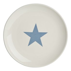 6 stk Tallerken Star lys bl� �:28cm