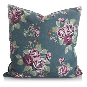 Putetrekk Vera gr�nn m/roseprint 45x45 cm