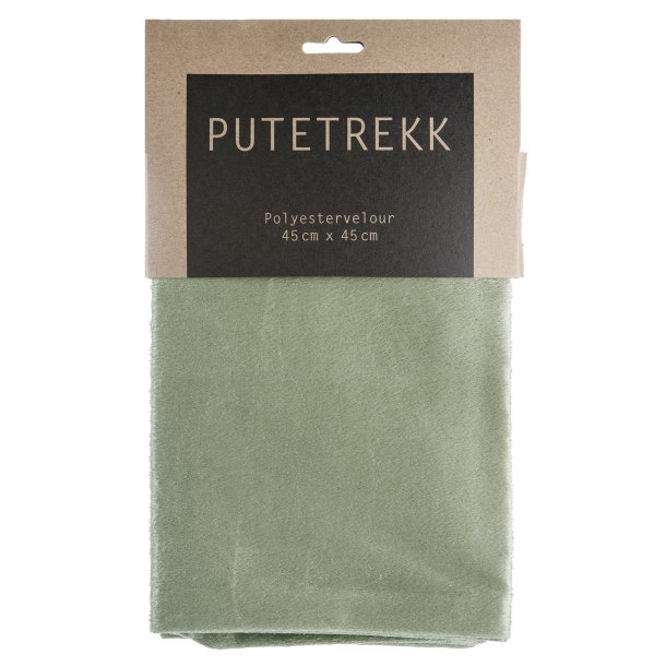 Putetrekk Vera lys grnn velour 45x45 cm