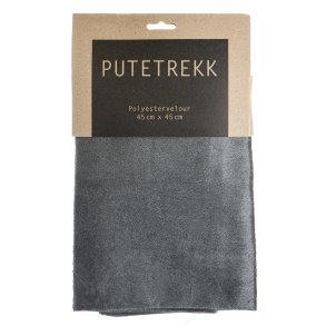 Putetrekk Vera gr� velour 45x45 cm