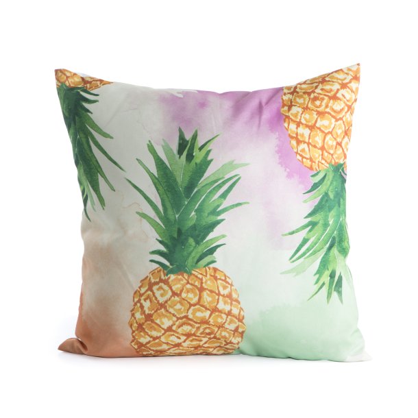 Pute i polyester m/print ananas 45x45 cm