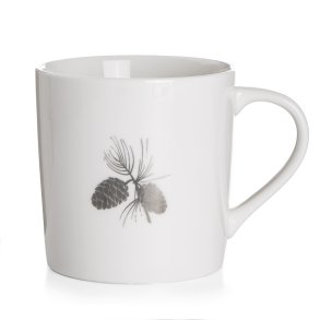 Krus Kongle med s�lvdekor hvit