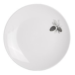 6 stk Asjett Kongle m/s�lvdekor hvit 21cm