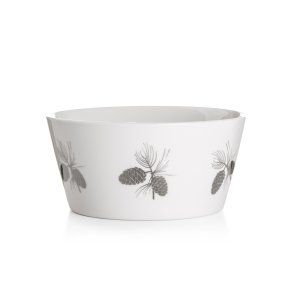 6 stk Sk�l Kongle m/s�lvdekor hvit �:16cm