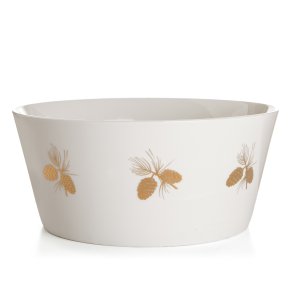 Sk�l Kongle m/gulldekor hvit �:24cm