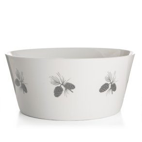 Sk�l Kongle m/s�lvdekor hvit �:24cm