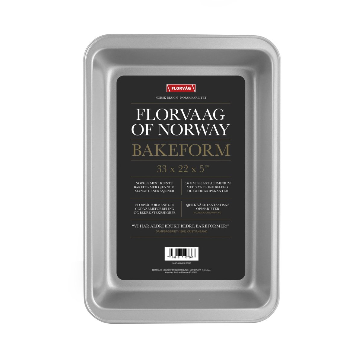 Bakeform Florvåg sølv 33x22cm - Kjøkkenutstyr - Outletbutikken.no
