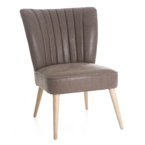 Stol u/armlene i m�rk brun PU