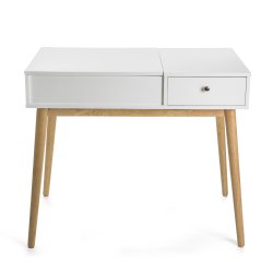 Sminkebord/Skrivepult Ola m/skuff og speil hvit