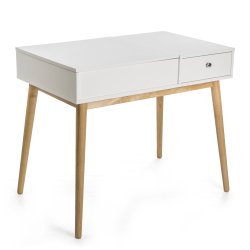 Sminkebord/Skrivepult Ola m/skuff og speil hvit