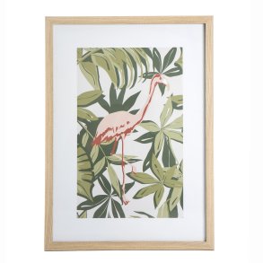 Bilde m/glass og ramme i eik 