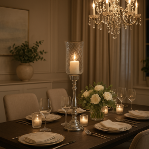 Lysestake m/slipt kuppel og aluminiumsfot H:80cm 