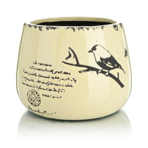 Potte m/dekor gul H:15 �:19cm