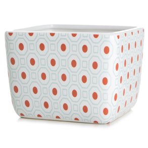 Sk�l/potte retro bl�/orange H:10cm 