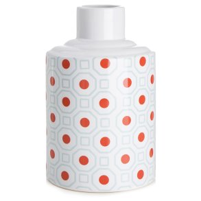 Vase retro bl�/orange H:26cm 