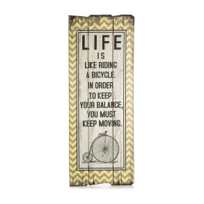 Skilt gult Life H:91 B:35cm