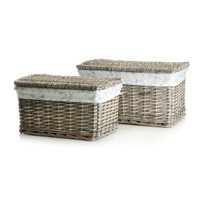 Kiste Songvaar s/2 gr� kurv m/bl�/hvit trekk