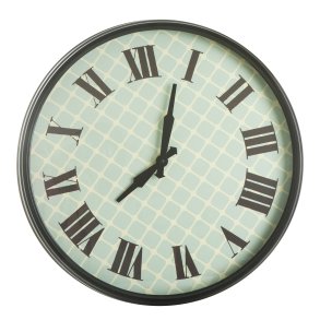 Klokke sort ramme/romertall �:45cm 