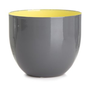 Lysglass/sk�l gr�/gul H:8cm