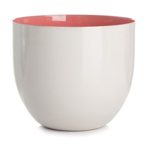 Lysglass/sk�l beige/korall H:8cm