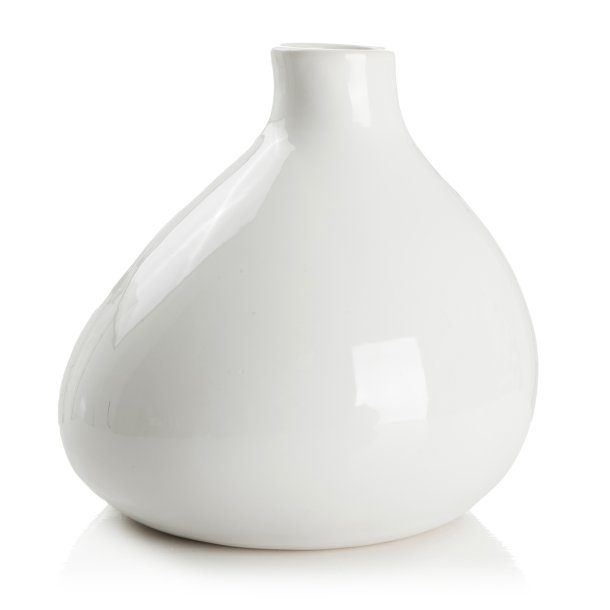 Vase hvit dolomite H:22 :23cm