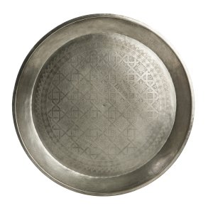 Lysfat m/m�nster nikkel antikk �:50cm