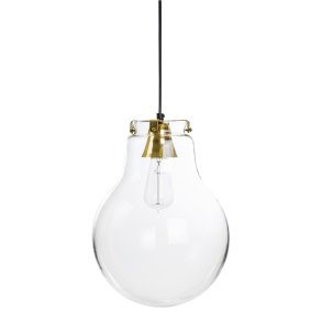 Taklampe glasskule m/holder i gull �:36cm