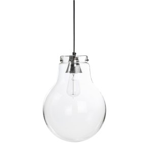 Taklampe glasskule m/holder i s�lv �:36cm