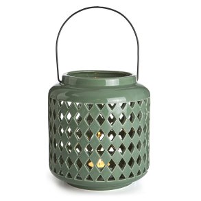 Lykt Rute m/hank gr�nn 18cm