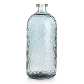 Vase m/m�nster i glasset bl� H:32cm 