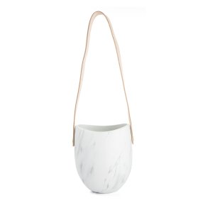 Potte i stengods m/marmor effekt veggheng i l�r H:13,5 