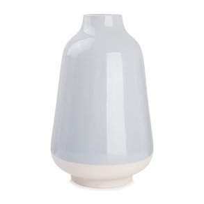 Vase i stengods lys bl� m/naturfarget bunn H:29 