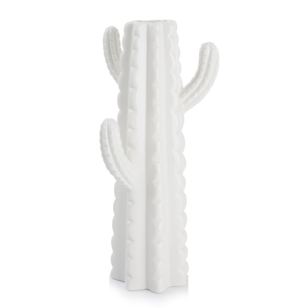 Vase Kaktus i porselen hvit H:27,5cm