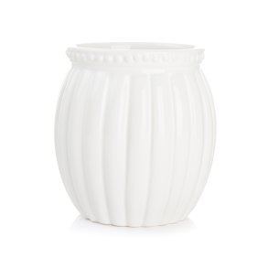 Potte i rillem�nster hvit H:11