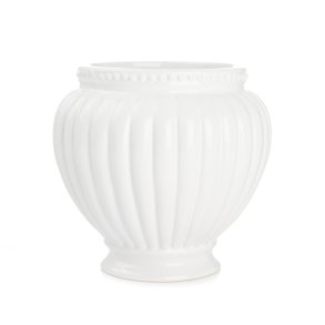 Potte i rillem�nster hvit H:15