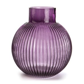 Vase Stripe m/hals plomme 21cm