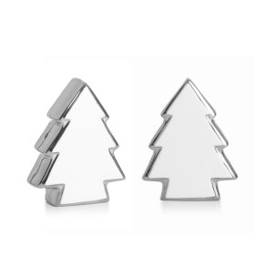 Dekortre hvit med s�lvkant H:6,7cm