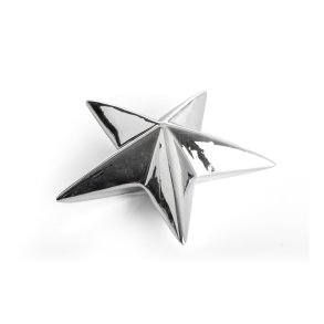 Dekorstjerne porselen s�lv H:11cm