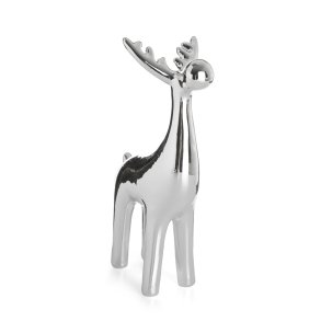 2 stk Reinsdyr porselen s�lv H:21cm