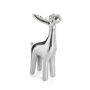 Reinsdyr porselen s�lv H:16cm