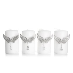 Dekortall til adventslys m/englevinger i s�lv