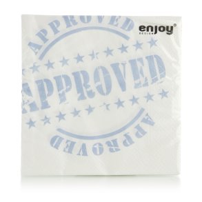 Serviett Approved lys bl� 33x33cm