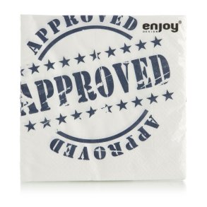 Serviett Approved bl� 33x33cm