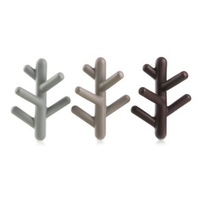 6 stk Knagg Z Collection lilla/gr�/muldvarp L:14 cm