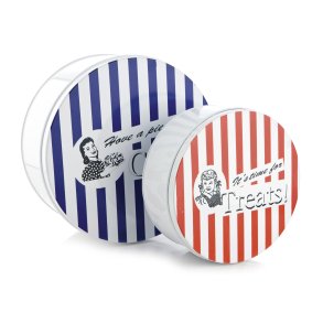 Boks rund s/2 stripet r�d og bl�